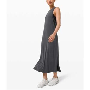 Lululemon Ease of It All Midi Dress Tank On The Move Graphite Grey Women’s Sz 8